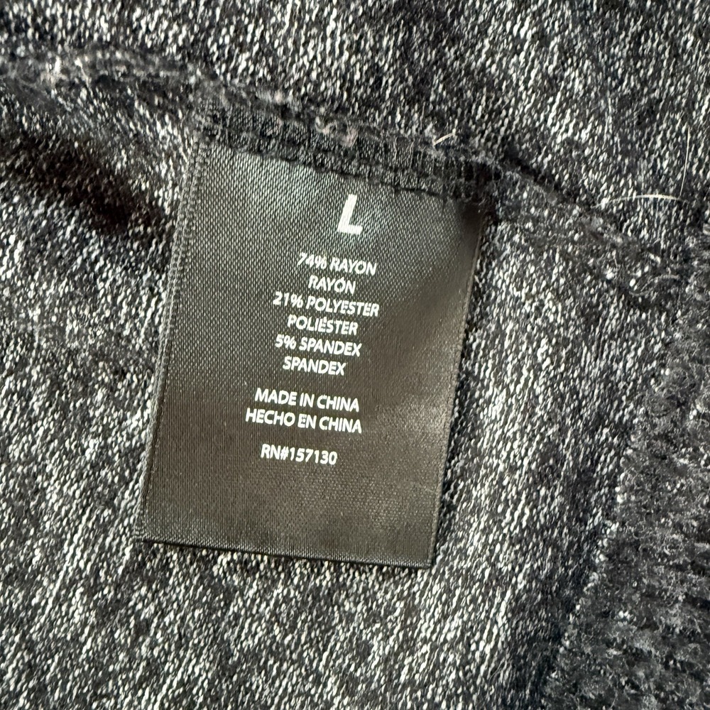 Mesh & Lace Women's Open Front Cardigan L Gray Draped Knit Stretch Minimalist - Picture 4 of 10